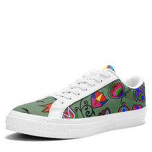 Load image into Gallery viewer, Indigenous Paisley Dark Sea Aapisi Low Top Canvas Shoes White Sole aapisi Herman 
