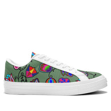 Load image into Gallery viewer, Indigenous Paisley Dark Sea Aapisi Low Top Canvas Shoes White Sole aapisi Herman 
