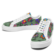 Load image into Gallery viewer, Indigenous Paisley Dark Sea Aapisi Low Top Canvas Shoes White Sole aapisi Herman 
