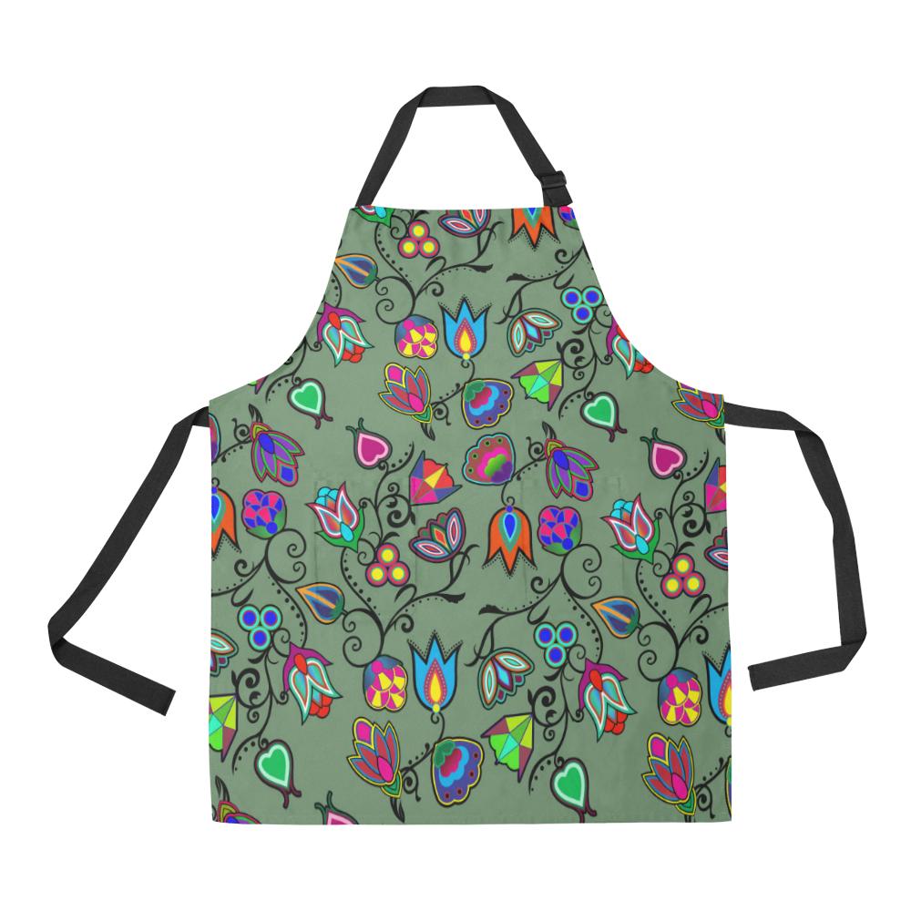 Indigenous Paisley Dark Sea All Over Print Apron All Over Print Apron e-joyer 