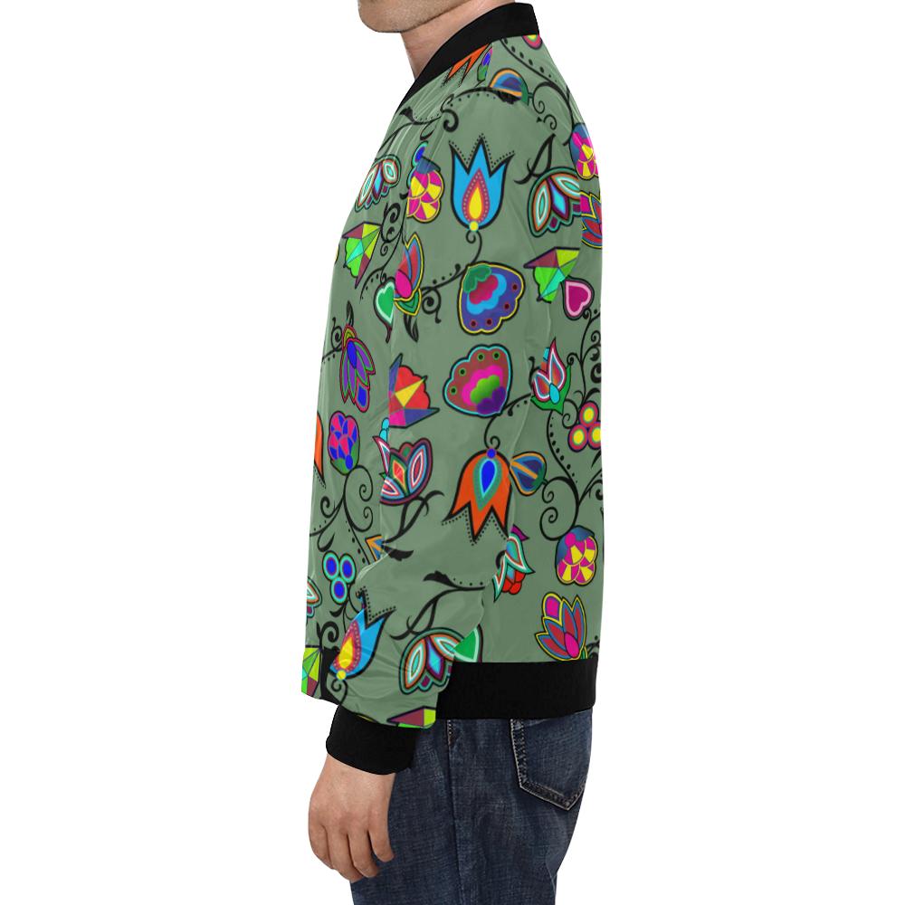 Indigenous Paisley - Dark Sea All Over Print Bomber Jacket for Men/Large Size (Model H19) All Over Print Bomber Jacket for Men/Large (H19) e-joyer 