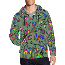 Load image into Gallery viewer, Indigenous Paisley - Dark Sea All Over Print Full Zip Hoodie for Men (Model H14) All Over Print Full Zip Hoodie for Men (H14) e-joyer 
