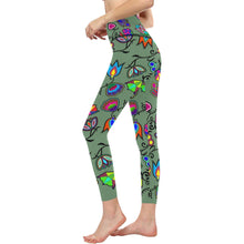 Load image into Gallery viewer, Indigenous Paisley Dark Sea All Over Print High-Waisted Leggings (Model L36) High-Waisted Leggings (L36) e-joyer 
