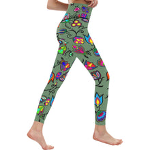 Load image into Gallery viewer, Indigenous Paisley Dark Sea All Over Print High-Waisted Leggings (Model L36) High-Waisted Leggings (L36) e-joyer 
