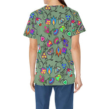 Load image into Gallery viewer, Indigenous Paisley Dark Sea All Over Print Scrub Top Scrub Top e-joyer 
