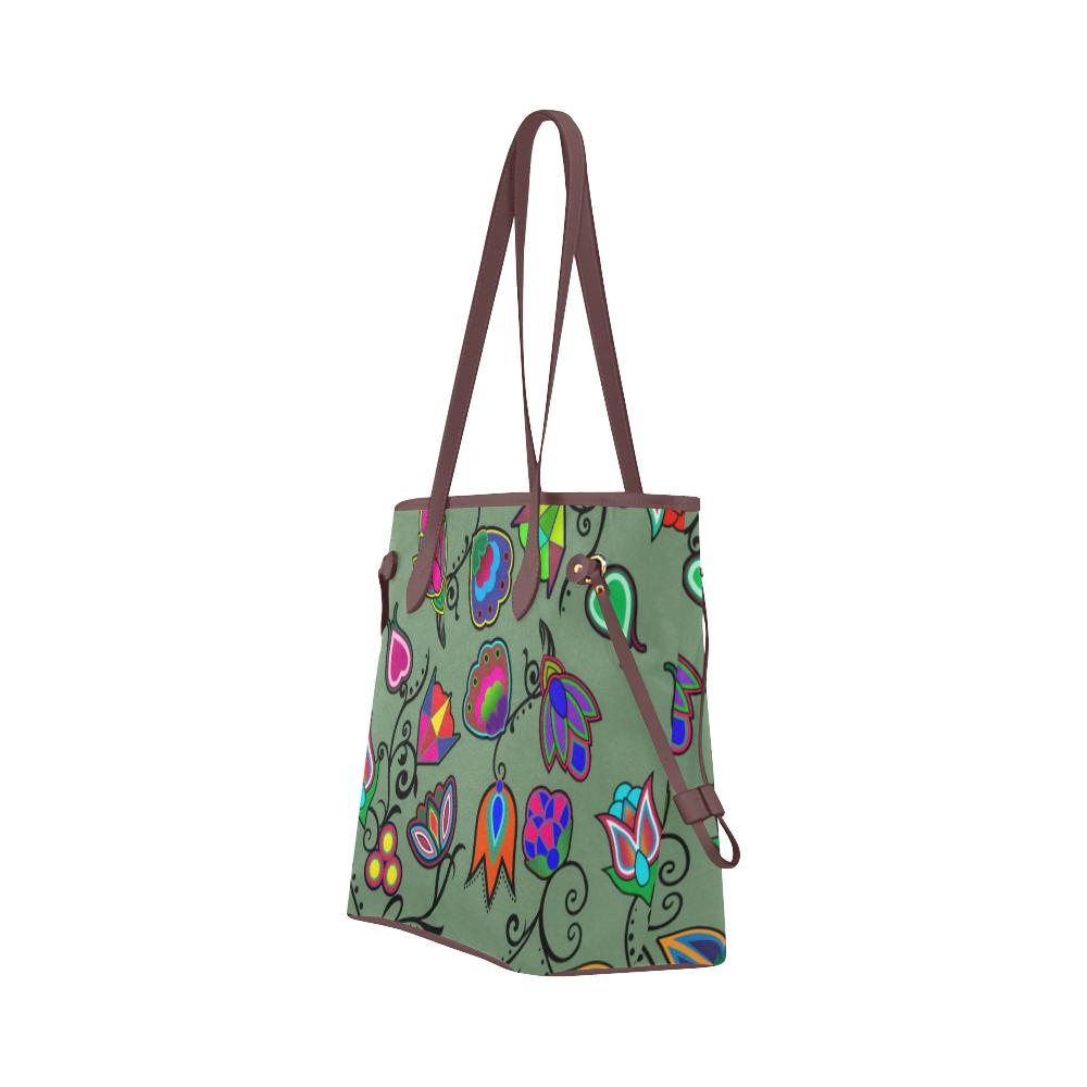 Indigenous Paisley - Dark Sea Clover Canvas Tote Bag (Model 1661) Clover Canvas Tote Bag (1661) e-joyer 