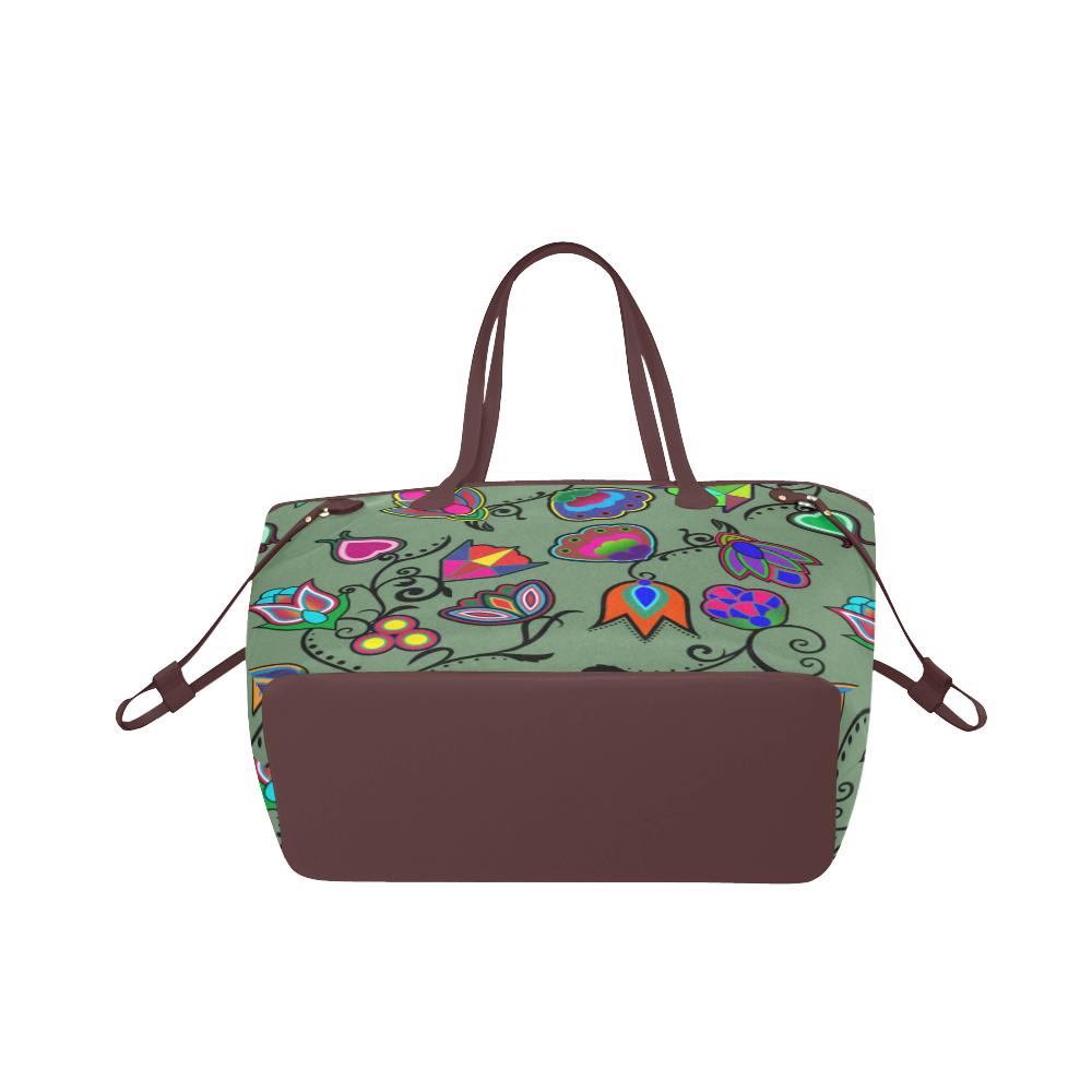 Indigenous Paisley - Dark Sea Clover Canvas Tote Bag (Model 1661) Clover Canvas Tote Bag (1661) e-joyer 