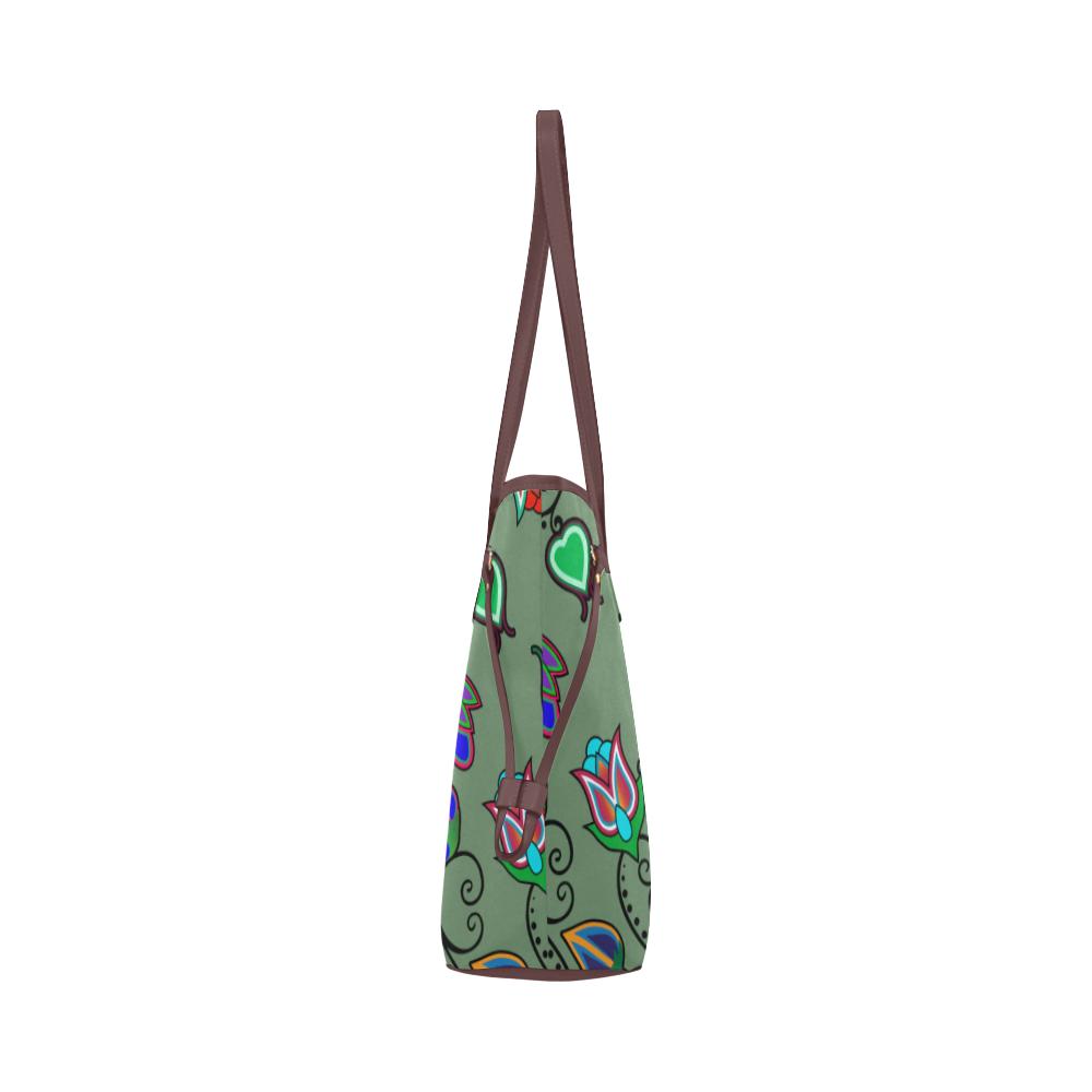 Indigenous Paisley - Dark Sea Clover Canvas Tote Bag (Model 1661) Clover Canvas Tote Bag (1661) e-joyer 