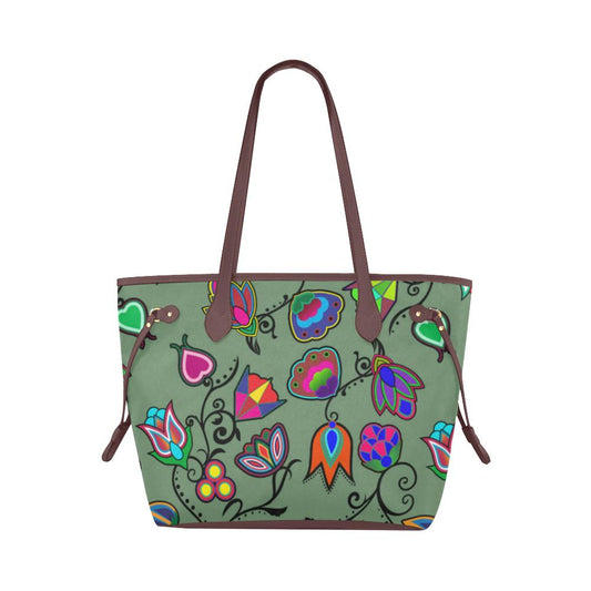 Indigenous Paisley - Dark Sea Clover Canvas Tote Bag (Model 1661) Clover Canvas Tote Bag (1661) e-joyer 