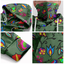 Load image into Gallery viewer, Indigenous Paisley Dark Sea Hoodie with Face Cover 49 Dzine 
