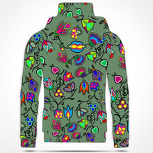 Load image into Gallery viewer, Indigenous Paisley Dark Sea Hoodie with Face Cover 49 Dzine 
