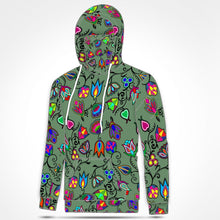 Load image into Gallery viewer, Indigenous Paisley Dark Sea Hoodie with Face Cover 49 Dzine 
