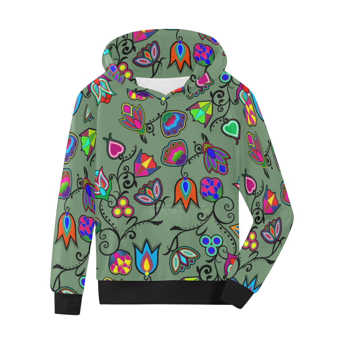 Indigenous Paisley Dark Sea Kids' All Over Print Hoodie (Model H38) Kids' AOP Hoodie (H38) e-joyer 