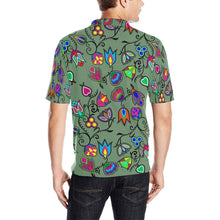 Load image into Gallery viewer, Indigenous Paisley Dark Sea Men&#39;s All Over Print Polo Shirt (Model T55) Men&#39;s Polo Shirt (Model T55) e-joyer 
