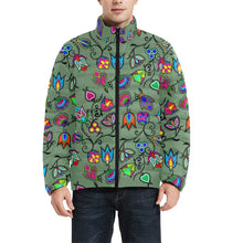 Load image into Gallery viewer, Indigenous Paisley - Dark Sea Men&#39;s Stand Collar Padded Jacket (Model H41) Men&#39;s Stand Collar Padded Jacket (H41) e-joyer 
