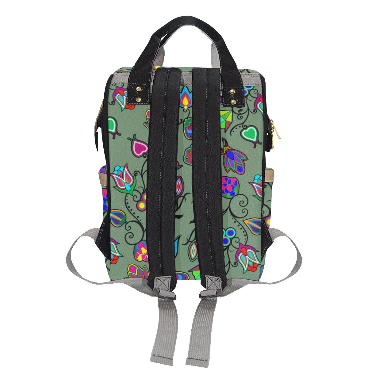 Indigenous Paisley - Dark Sea Multi-Function Diaper Backpack (Model 1688) Diaper Backpack (1688) e-joyer 