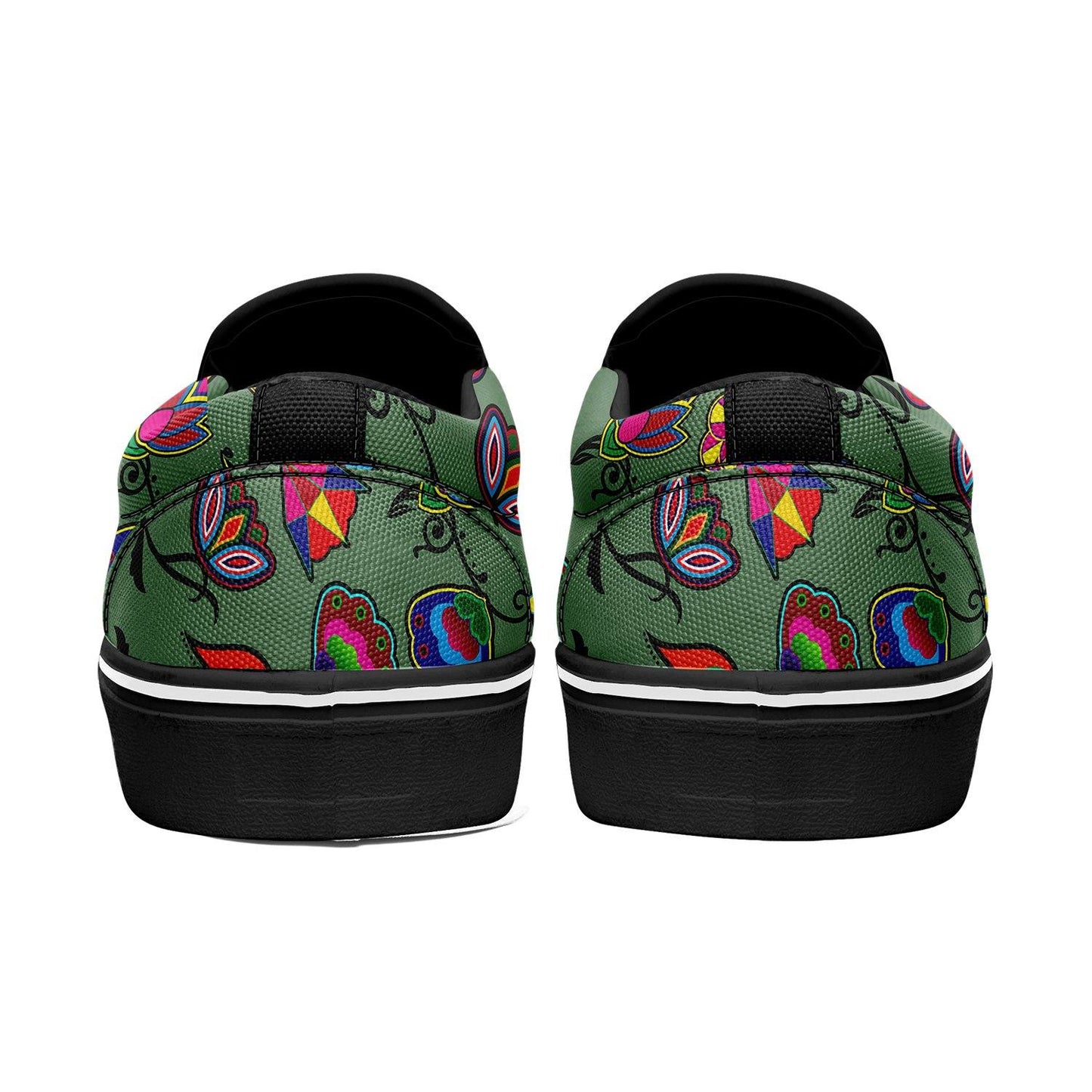 Indigenous Paisley Dark Sea Otoyimm Kid's Canvas Slip On Shoes otoyimm Herman 