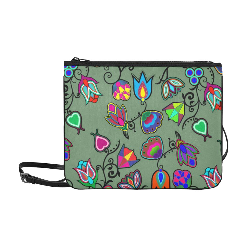 Indigenous Paisley - Dark Sea Slim Clutch Bag (Model 1668) Slim Clutch Bags (1668) e-joyer 