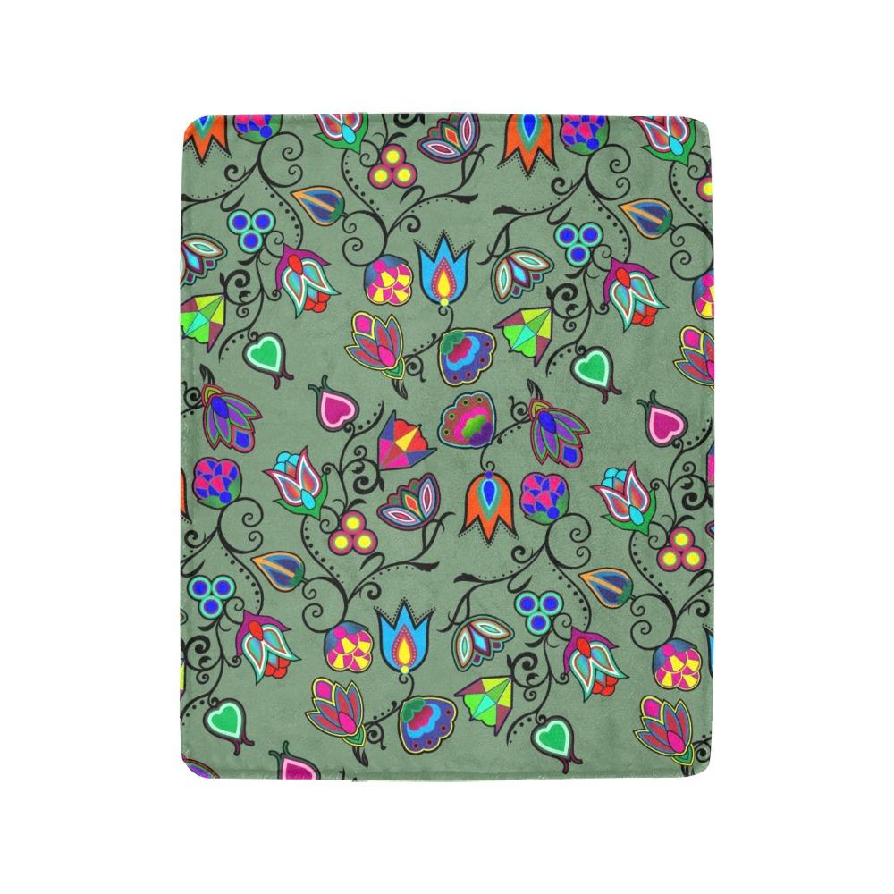Indigenous Paisley Dark Sea Small Micro Fleece Blanket by 49 Dzine