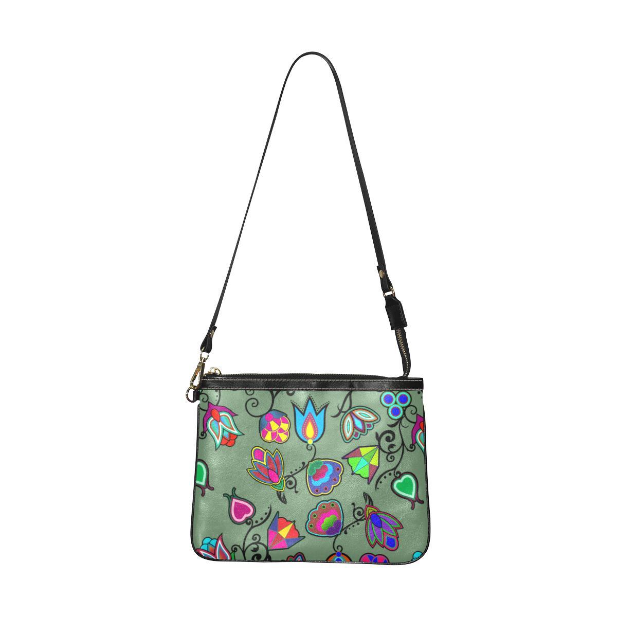 Indigenous Paisley Dark Sea Small Shoulder Bag by 49 Dzine