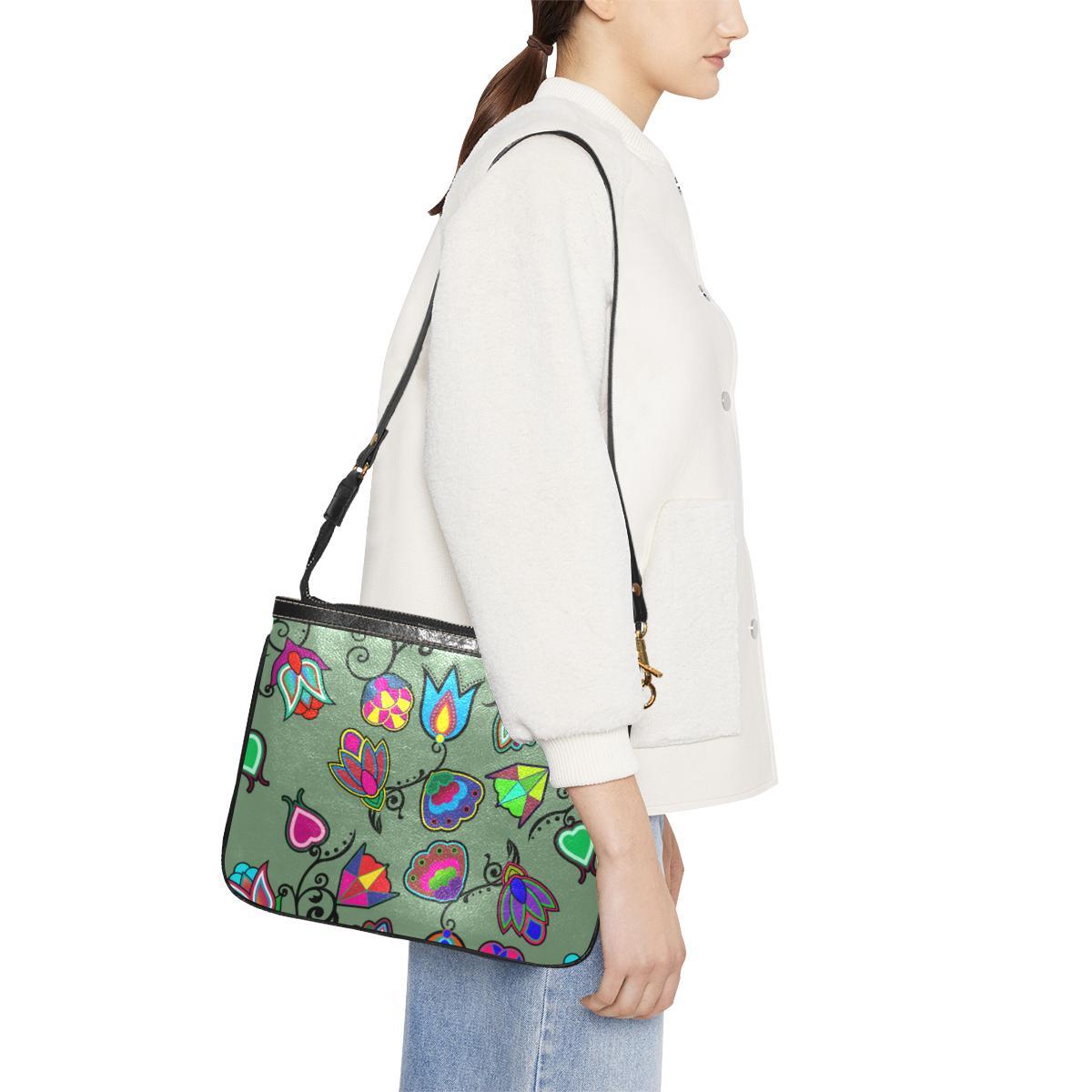 Indigenous Paisley - Dark Sea Small Shoulder Bag (Model 1710) Small Shoulder Bag (1710) e-joyer 