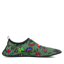 Load image into Gallery viewer, Indigenous Paisley Dark Sea Sockamoccs Kid&#39;s Slip On Shoes Herman 
