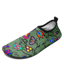 Load image into Gallery viewer, Indigenous Paisley Dark Sea Sockamoccs Kid&#39;s Slip On Shoes Herman 
