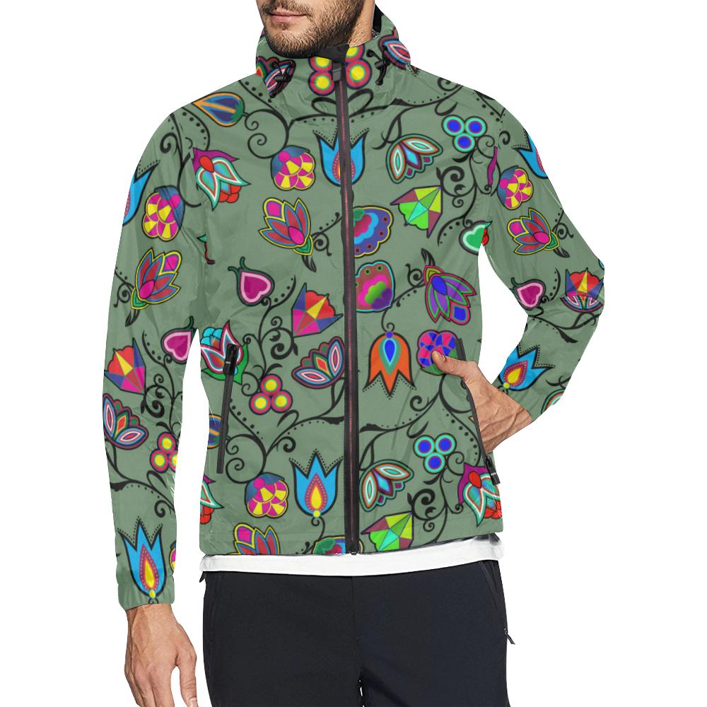 Indigenous Paisley - Dark Sea Unisex All Over Print Windbreaker (Model H23) All Over Print Windbreaker for Men (H23) e-joyer 