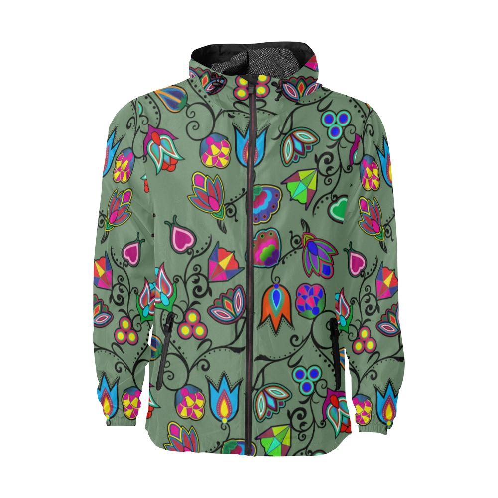 Indigenous Paisley - Dark Sea Unisex All Over Print Windbreaker (Model H23) All Over Print Windbreaker for Men (H23) e-joyer 