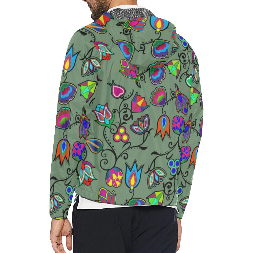 Indigenous Paisley - Dark Sea Unisex All Over Print Windbreaker (Model H23) All Over Print Windbreaker for Men (H23) e-joyer 