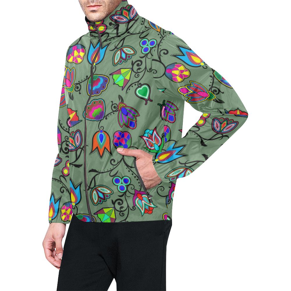 Indigenous Paisley - Dark Sea Unisex All Over Print Windbreaker (Model H23) All Over Print Windbreaker for Men (H23) e-joyer 