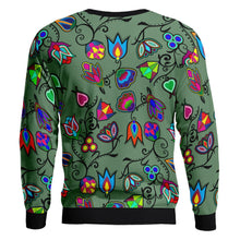 Load image into Gallery viewer, Indigenous Paisley Dark Sea Unisex Crewneck Long Sleeve Top 49 Dzine 
