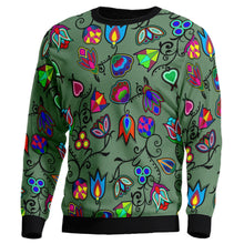 Load image into Gallery viewer, Indigenous Paisley Dark Sea Unisex Crewneck Long Sleeve Top 49 Dzine 
