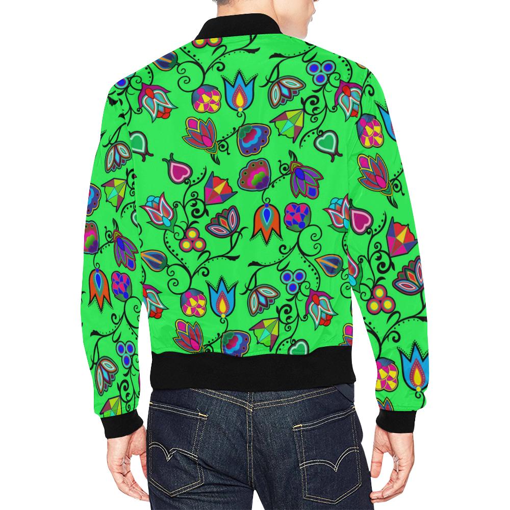 Indigenous Paisley - Green All Over Print Bomber Jacket for Men/Large Size (Model H19) All Over Print Bomber Jacket for Men/Large (H19) e-joyer 