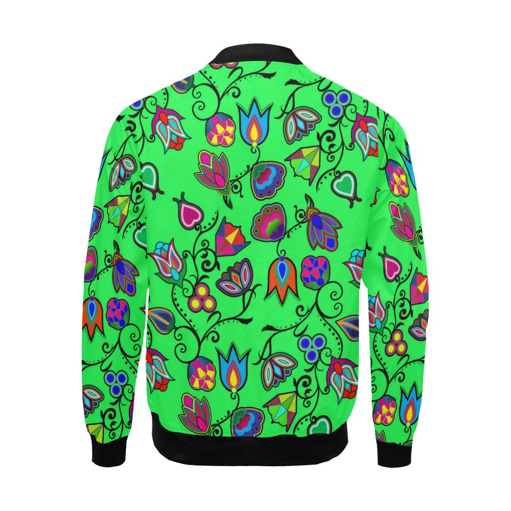 Indigenous Paisley - Green All Over Print Bomber Jacket for Men/Large Size (Model H19) All Over Print Bomber Jacket for Men/Large (H19) e-joyer 