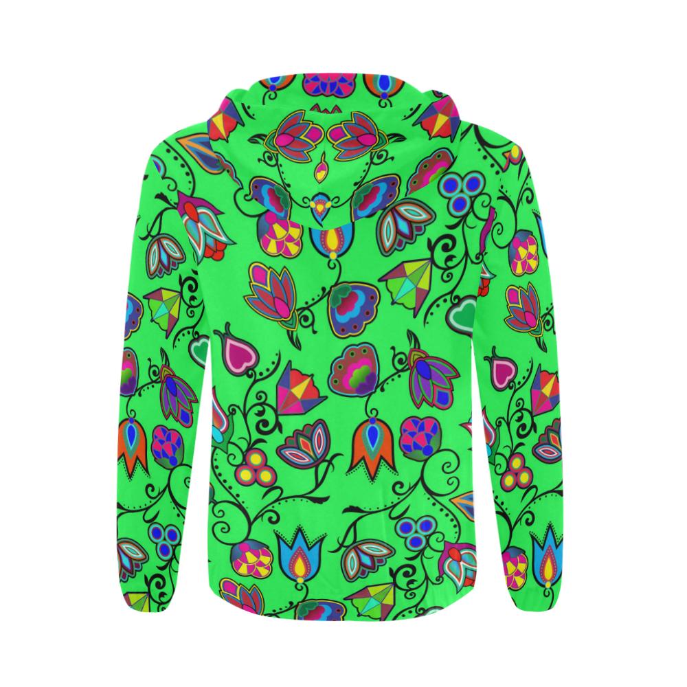 Indigenous Paisley - Green All Over Print Full Zip Hoodie for Men (Model H14) All Over Print Full Zip Hoodie for Men (H14) e-joyer 