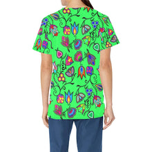 Load image into Gallery viewer, Indigenous Paisley Green All Over Print Scrub Top Scrub Top e-joyer 
