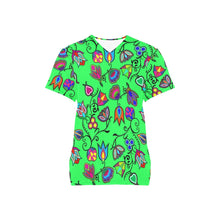 Load image into Gallery viewer, Indigenous Paisley Green All Over Print Scrub Top Scrub Top e-joyer 
