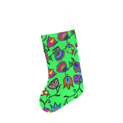 Indigenous Paisley - Green Christmas Stocking Christmas Stocking e-joyer 