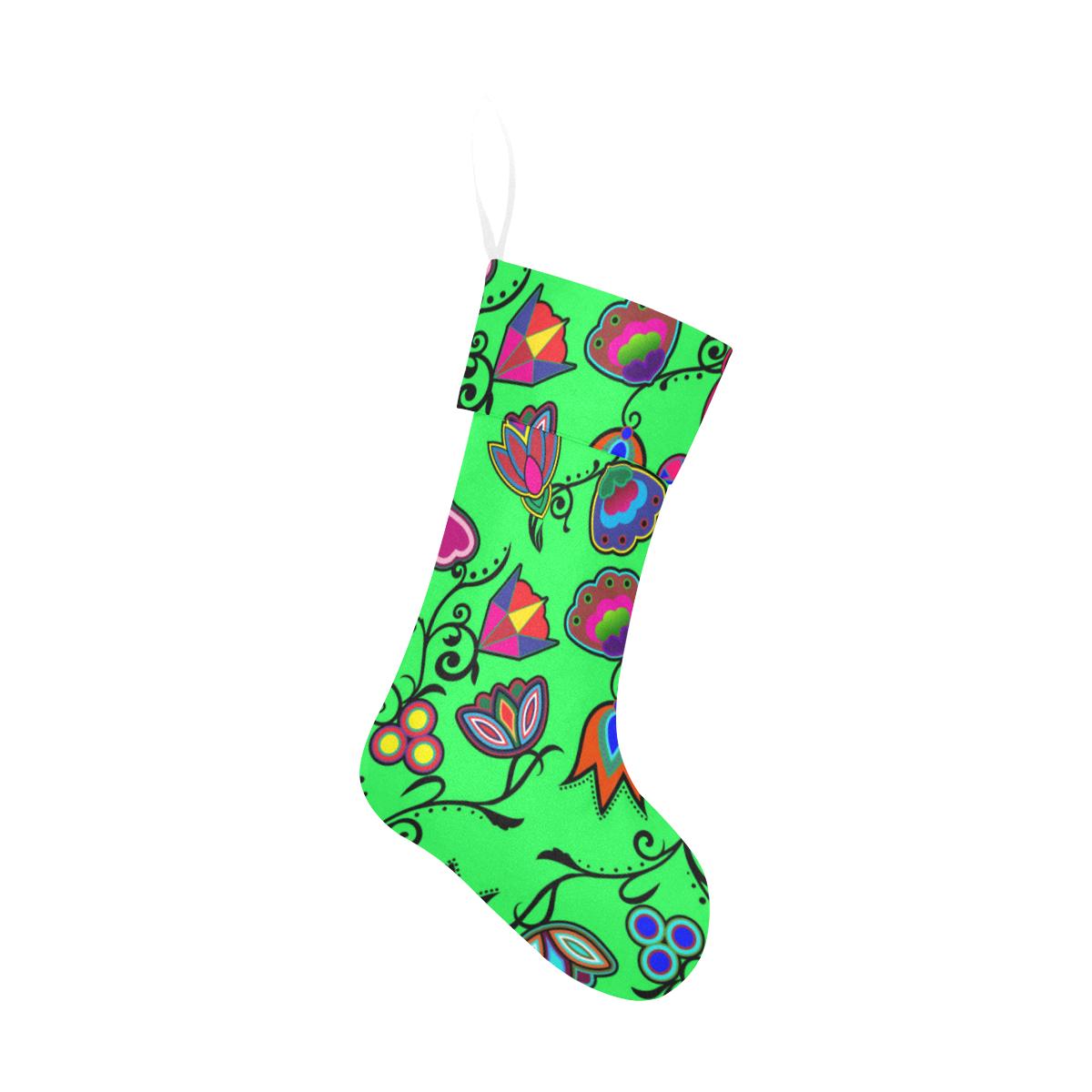 Indigenous Paisley - Green Christmas Stocking Christmas Stocking e-joyer 