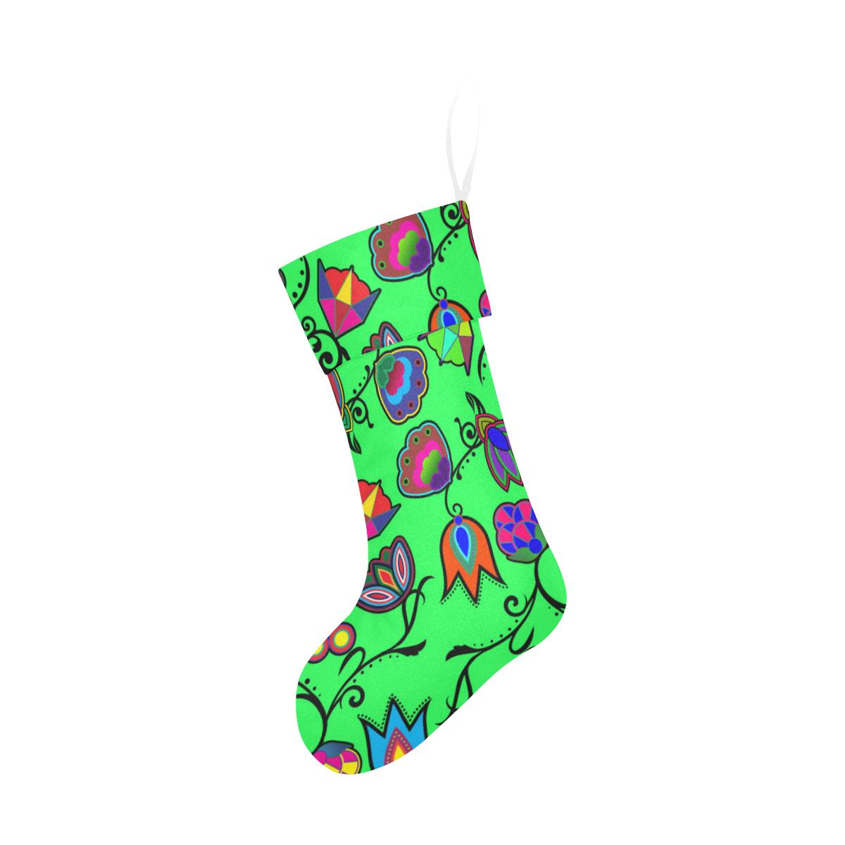 Indigenous Paisley - Green Christmas Stocking Christmas Stocking e-joyer 