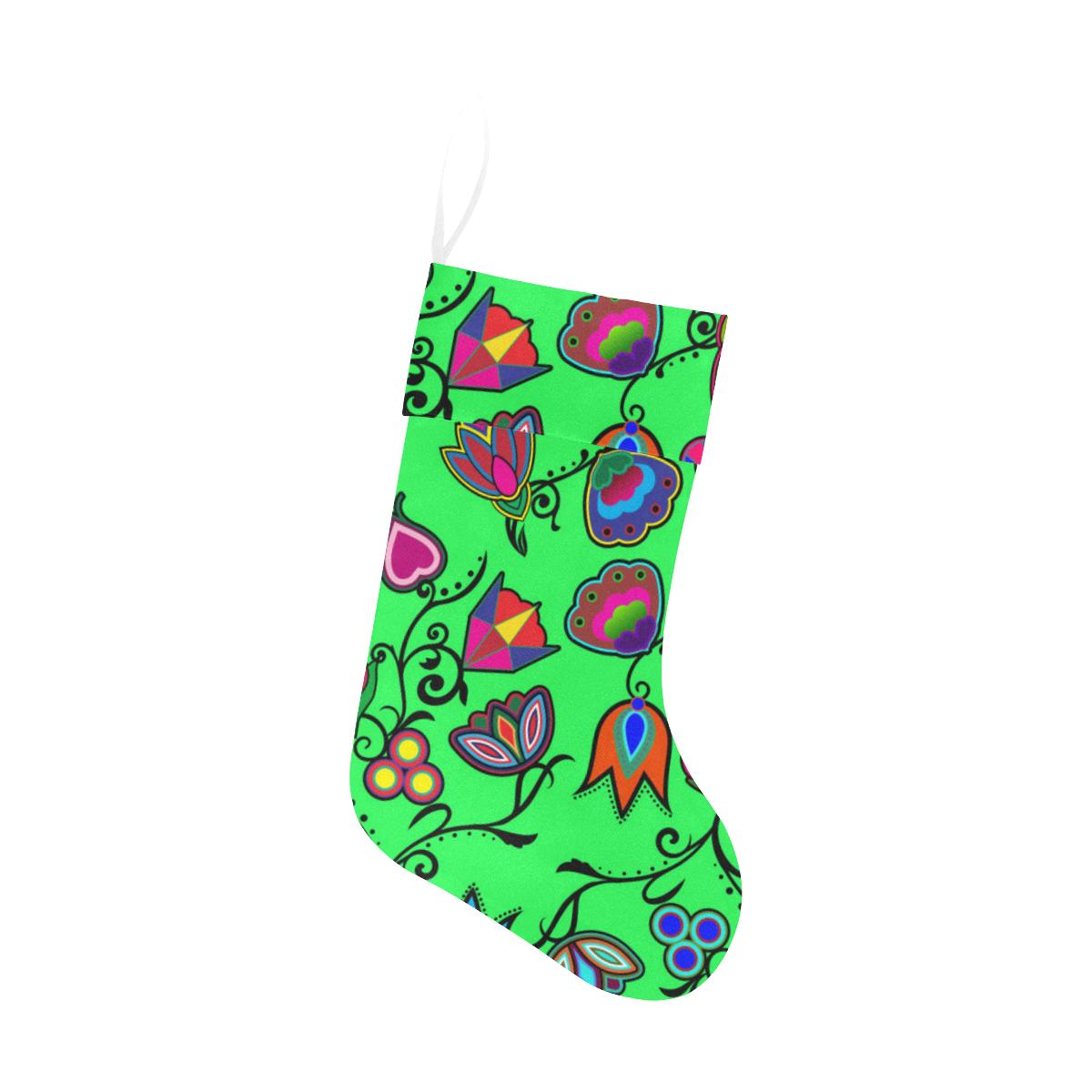 Indigenous Paisley - Green Christmas Stocking Christmas Stocking e-joyer 