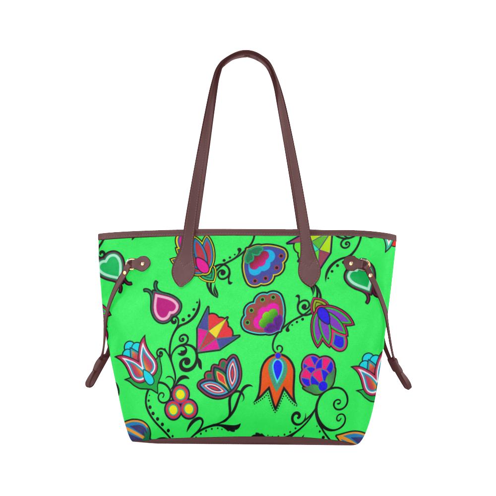 Indigenous Paisley - Green Clover Canvas Tote Bag (Model 1661) Clover Canvas Tote Bag (1661) e-joyer 