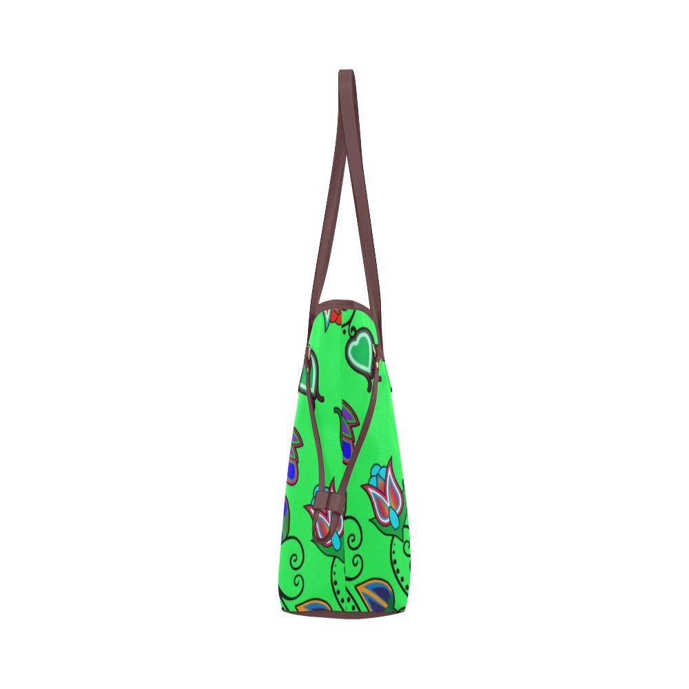 Indigenous Paisley - Green Clover Canvas Tote Bag (Model 1661) Clover Canvas Tote Bag (1661) e-joyer 