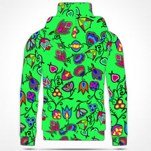 Load image into Gallery viewer, Indigenous Paisley Green Hoodie with Face Cover 49 Dzine 
