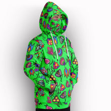 Load image into Gallery viewer, Indigenous Paisley Green Hoodie with Face Cover 49 Dzine 
