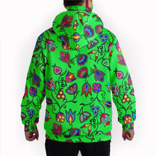 Load image into Gallery viewer, Indigenous Paisley Green Hoodie with Face Cover 49 Dzine 
