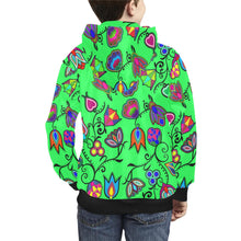 Load image into Gallery viewer, Indigenous Paisley Green Kids&#39; All Over Print Hoodie (Model H38) Kids&#39; AOP Hoodie (H38) e-joyer 
