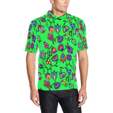 Load image into Gallery viewer, Indigenous Paisley Green Men&#39;s All Over Print Polo Shirt (Model T55) Men&#39;s Polo Shirt (Model T55) e-joyer 
