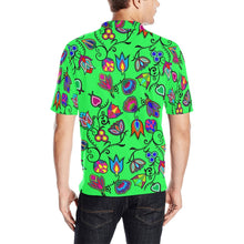 Load image into Gallery viewer, Indigenous Paisley Green Men&#39;s All Over Print Polo Shirt (Model T55) Men&#39;s Polo Shirt (Model T55) e-joyer 
